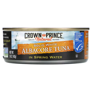 Crown Prince Natural, Atum Albacora, Branco Sólido, Em Água de Mola, 142 g (5 oz)