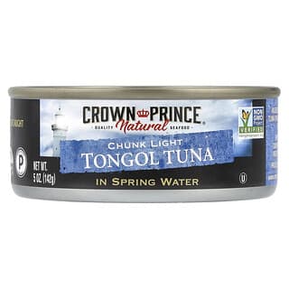 Crown Prince Natural, Atún Tongol Ligero, en Agua de Manantial, 5 oz (142 g)