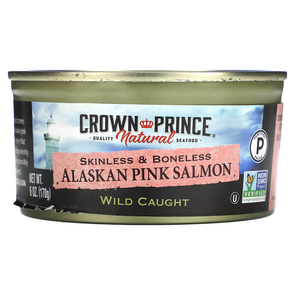 Crown Prince Natural, アラスカ産ピンクサーモン、皮・骨なし、170g（6オンス）