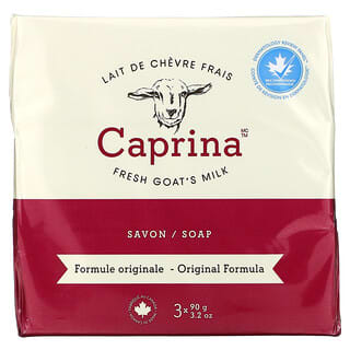 Caprina, Fresh Goat's Milk, мыло, оригинальная формула, 3 шт., 90 г (3,2 унции)