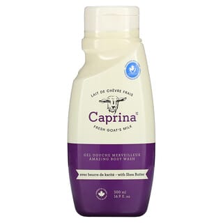 Caprina, Leche fresca de cabra, Increíble gel de ducha, Manteca de karité, 500 ml (16,9 oz. Líq.)