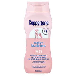 Coppertone, Loção de Proteção Solar, Água para Bebês, FPS 50, 237 ml (8 fl oz)