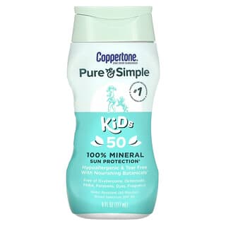 Coppertone, Pure & Simple, Kids, 100% Mineral Sun Protection, SPF 50, 6 fl oz (177 ml)