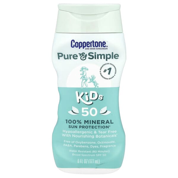 Coppertone, ピュア&シンプル、お子様向け、100%ミネラルサンプロテクション、SPF数値50、177ml(6液量オンス)