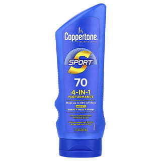 Coppertone, Sport, солнцезащитный лосьон, эффективность 4-в-1, SPF 70, 207 мл (7 жидк. унц.)