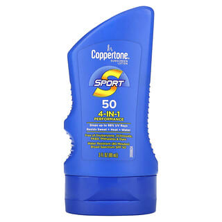 Coppertone, Sport, Sunscreen Lotion, 4-In-1 Performance, SPF 50, 3 fl oz (89 ml)