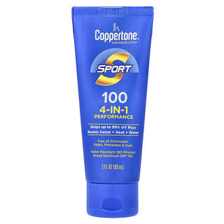 Coppertone, Esporte, Loção de Proteção Solar, Desempenho 4 em 1, FPS 100, 89 ml (3 fl oz)