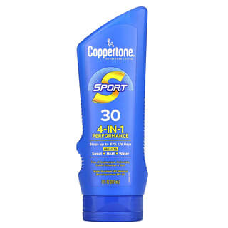 Coppertone, Deporte, Loción con protector solar, Rendimiento 4 en 1, FPS 30, 207 ml (7 oz. Líq.)