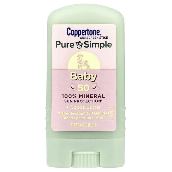 Coppertone, Dětská, čistá a jednoduchá opalovací tyčinka, SPF 50, 13,9 g