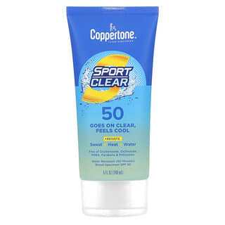 Coppertone, Clear Sunscreen, Sport Clear, SPF 50, 5 fl oz (148 ml)
