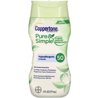 Coppertone, Pure & Simple, Sunscreen Lotion, SPF 50, 6 fl oz (177 ml)