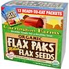 Organic Flax Paks, Milled Flax Seeds, 12 Packs, .4 oz (12 g) Each