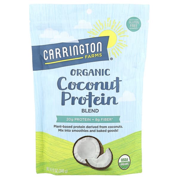 Carrington Farms Organic Coconut Protein Blend, 12 oz (340 g) supplement bottle