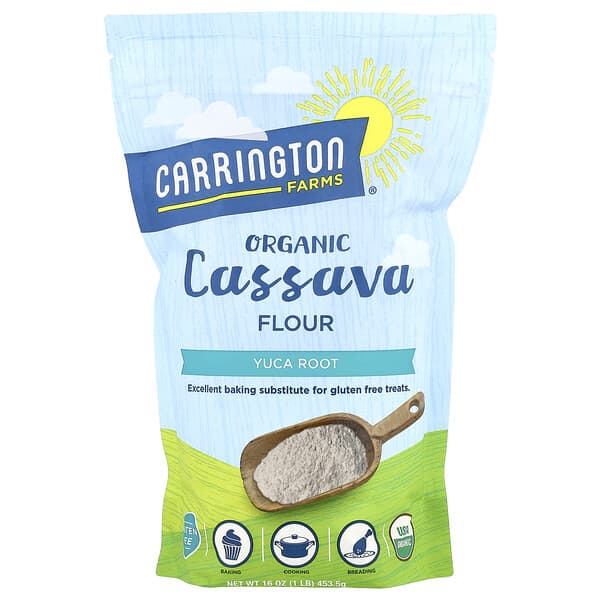Carrington Farms, 유기농 카사바 가루, 유카 뿌리, 453.5g(16oz)