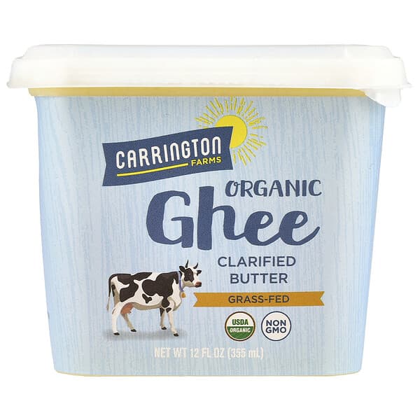 Carrington Farms, Organic Ghee Clarified Butter, Grass-Fed, 12 fl oz (355 ml)