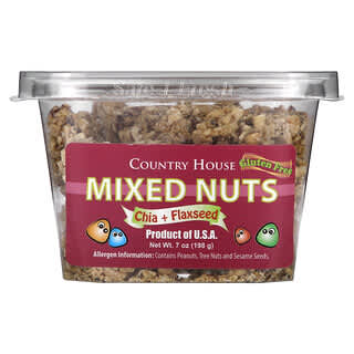Country House, Mixed Nuts, Chia + Flaxseed, gemischte Nüsse, Chia + Leinsamen, 198 g (7 oz.)