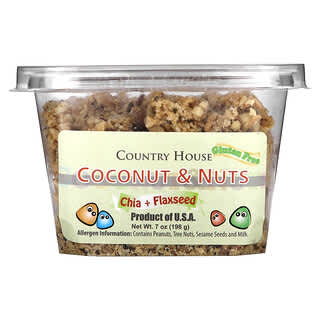 Country House, Noix de coco et fruits à coque, Chia + Graines de lin, 198 g