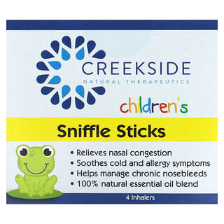 Creekside Natural Therapeutics, Sniffle Sticks para crianças, 4 inaladores