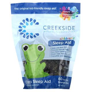 Creekside Natural Therapeutics, Ayuda para dormir para niños, Fresa, 60 bocadillos masticables, 9.3 oz