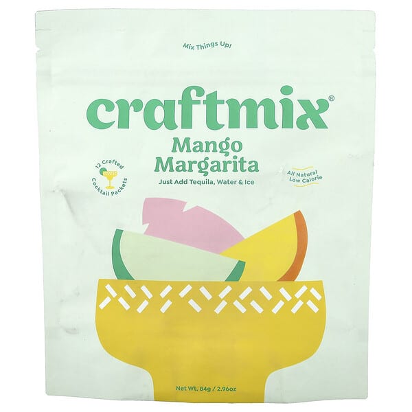 Craftmix, Cocktail Mix Packets, Mango Margarita, 12 Packets, 2.96 oz (84 g)