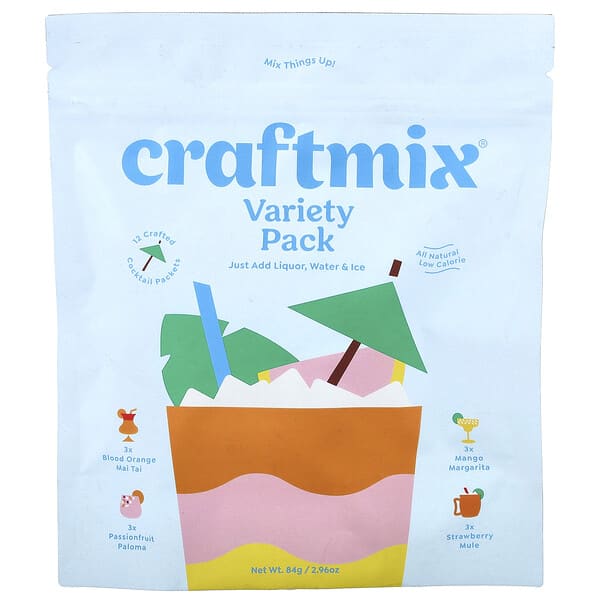 Craftmix, 칵테일 믹스 팩, 버라이어티 팩, 12팩, 84g(2.96oz)