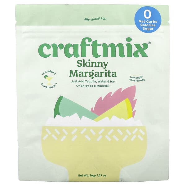 Craftmix, Skinny Margarita, 12 Packets, 0.11 oz (3 g) Each