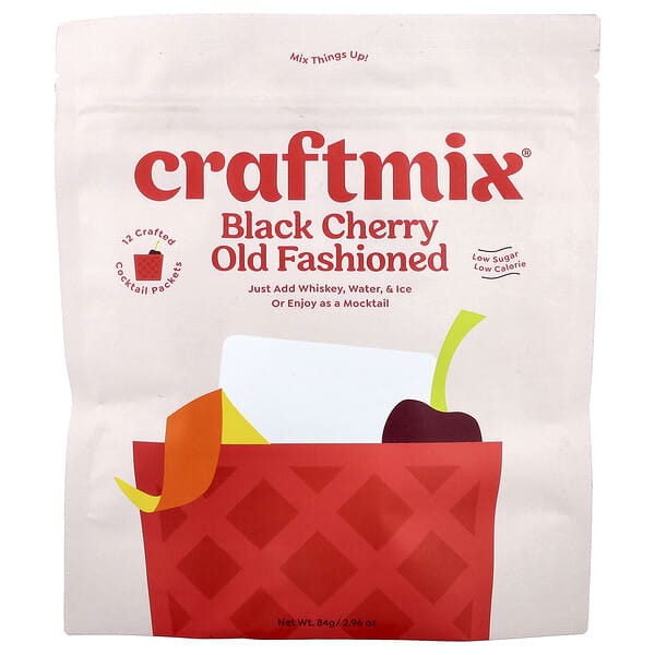 Craftmix, 블랙 체리 올드 패션드, 12팩, 개당 7g(0.25oz)