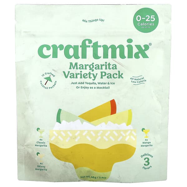 Craftmix, Margarita Variety Pack, 12 Packs, 2.4 oz (68 g)
