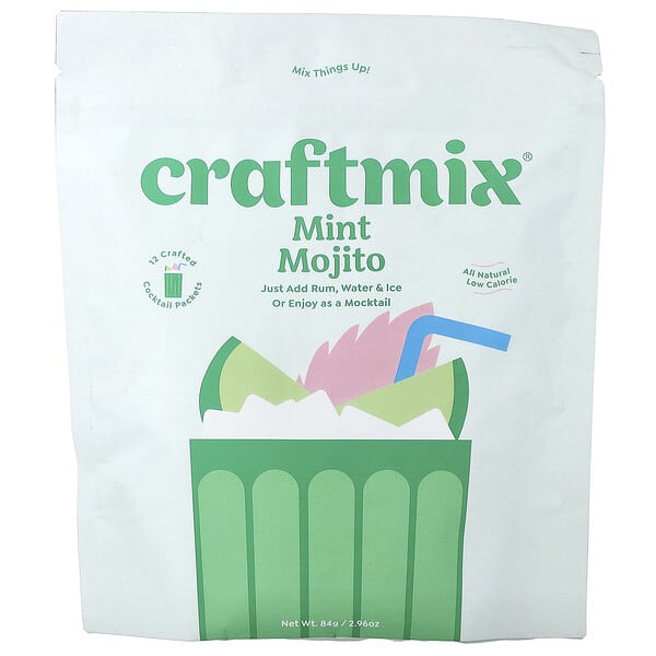 Craftmix, 칵테일 믹스 팩, 민트 모히토, 12팩, 84g(2.96oz)