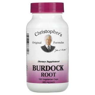Christopher's Original Formulas, Burdock Root, 500 mg, 100 Vegetarian Caps