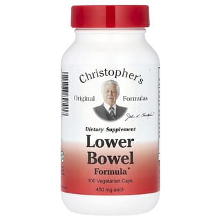 Christopher's Original Formulas, засіб для нижньої частини кишечника, 900 мг, 100 вегетаріанських капсул (450 мг в 1 капсулі)