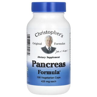 Christopher's Original Formulas, Pancreas Formula, 850 mg, 100 Vegetarian Caps (425 mg per Capsule)