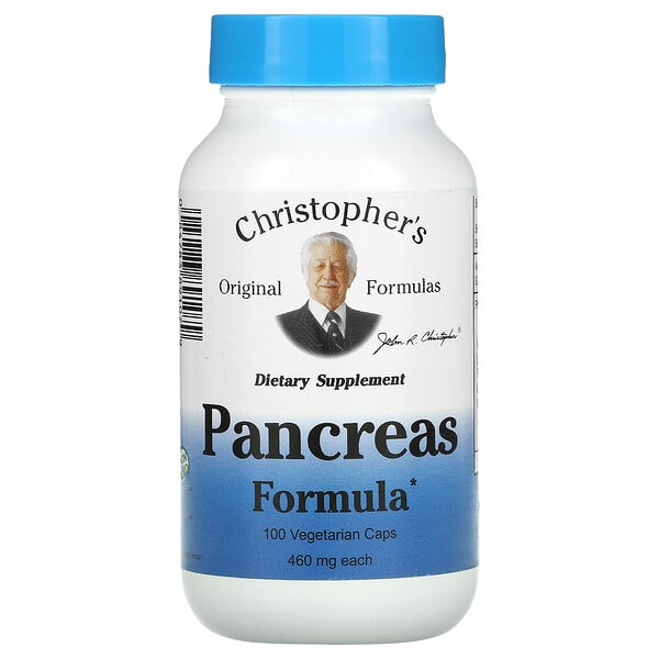 Christopher's Original Formulas, Fórmula de Pâncreas, 460 mg, 100 Cápsulas Vegetarianas