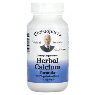 Christopher's Original Formulas, Fórmula de calcio a base de hierbas, 375 mg, 100 cápsulas vegetales