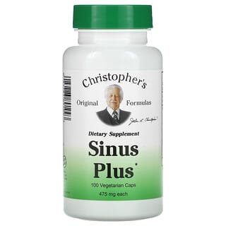 Christopher's Original Formulas, علاج أكثر فعالية للجيوب الأنفية، 475 ملجم، 100 كبسولة نباتية