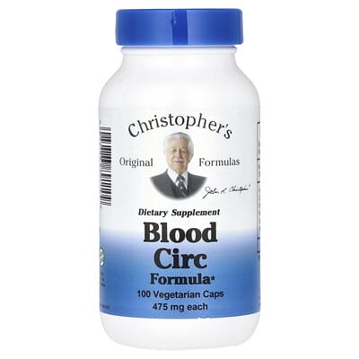 Christopher's Original Formulas, Blood Circulation Formula, 100 Vegetarian Capsules