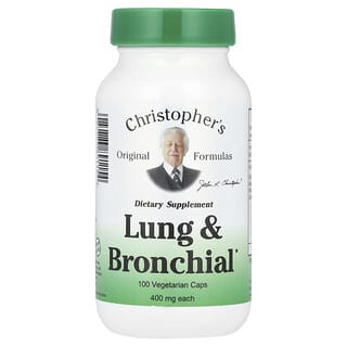 Christopher's Original Formulas, добавка для здоровья легких и бронхов, 400 мг, 100 вегетарианских капсул
