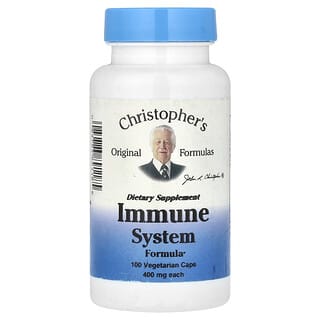 Christopher's Original Formulas, Formule pour le système immunitaire, 400 mg, 100 capsules végétariennes (200 mg par capsule)