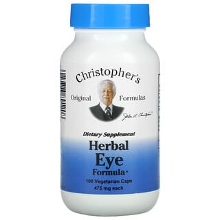 Christopher's Original Formulas, Fórmula de Ervas para os Olhos, 475 mg, 100 Cápsulas Vegetarianas