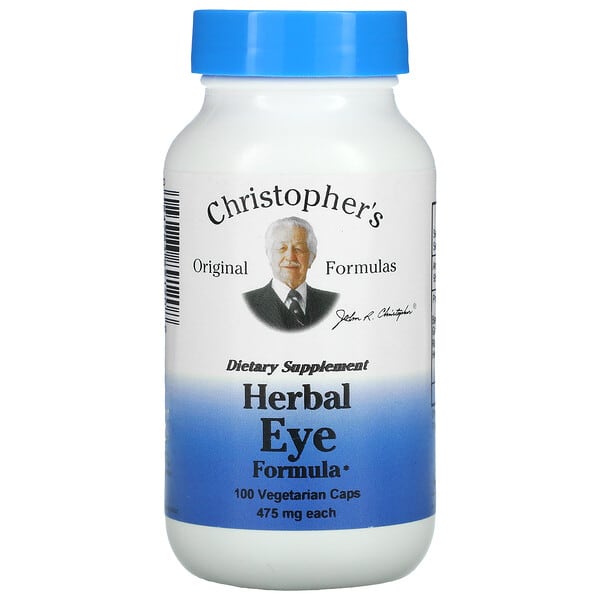 Christopher's Original Formulas, Fórmula a base de hierbas para los ojos, 475 mg, 100 cápsulas vegetales