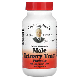 Christopher's Original Formulas, Fórmula para las vías urinarias masculinas, 475 mg, 100 cápsulas vegetales