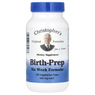 Christopher's Original Formulas‏, "Birth-Prep, נוסחה שישה שבועות, 420 מ""ג, 100 כמוסות צמחיות."