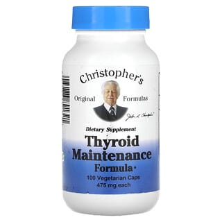 Christopher's Original Formulas, Fórmula para el mantenimiento de la tiroides, 475 mg, 100 cápsulas vegetales