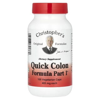 Christopher's Original Formulas, Quick Colon Formula Part 1, Formel zur Förderung der Entgiftung und zur Unterstützung des Darms, Formel Teil 1, 485 mg, 100 vegetarische Kapseln
