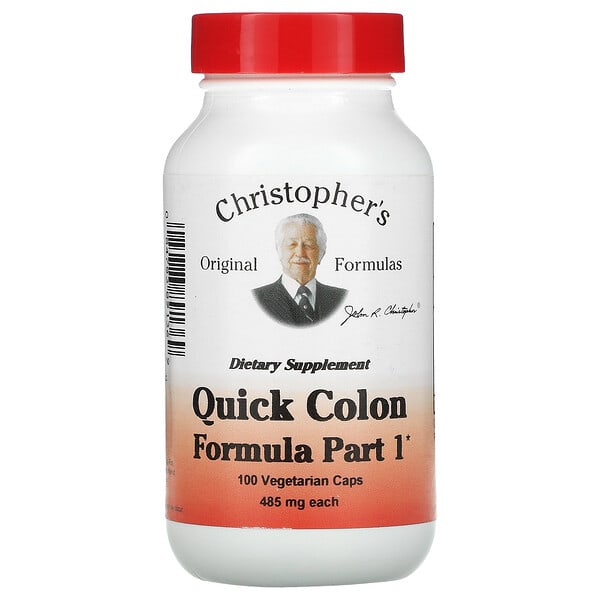 Christopher's Original Formulas, Fórmula rápida para el colon, Parte 1, 485 mg, 100 cápsulas vegetales