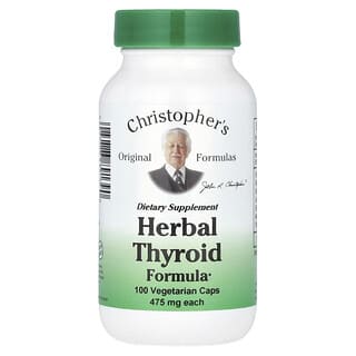 Christopher's Original Formulas, Fórmula a base de hierbas para la tiroides, 475 mg, 100 cápsulas vegetales
