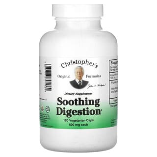 Christopher's Original Formulas, Soothing Digestion, 600 mg, 180 Vegetarian Caps