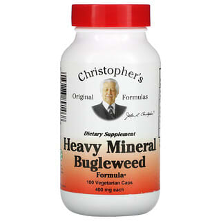 Christopher's Original Formulas, Heavy Mineral Bugleweed Formula, 400 mg, 100 Vegetarian Caps
