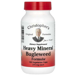Christopher's Original Formulas, Schwerer Mineralstoff Bugleweed Formula, Bugleweed-Formel mit schweren Mineralien, 375 mg, 100 vegetarische Kapseln (750 mg pro Kapsel)