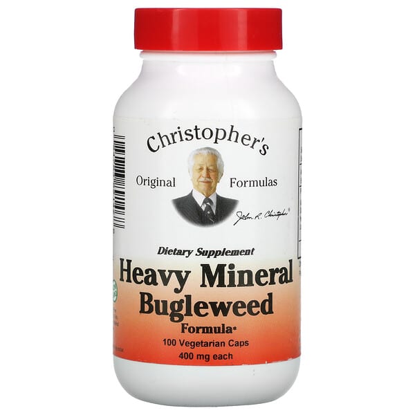 Christopher's Original Formulas, Heavy Mineral Bugleweed Formula, 400 mg, 100 vegetarische Kapseln